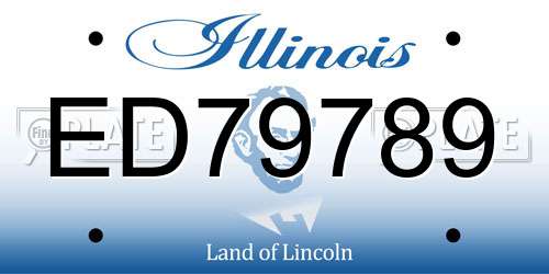 ED79789 Illinois License Plate