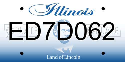 ED7D062 Illinois License Plate