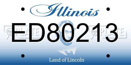 ED80213 Illinois License Plate