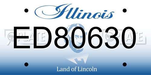 ED80630 Illinois License Plate