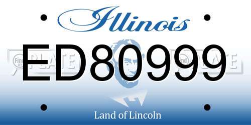 ED80999 Illinois License Plate