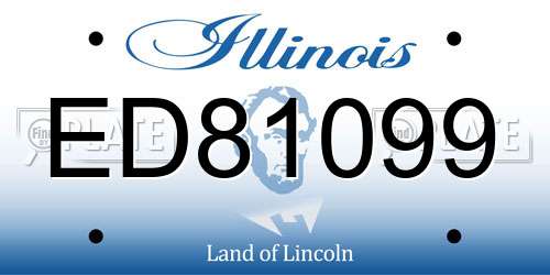 ED81099 Illinois License Plate