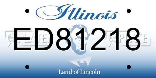 ED81218 Illinois License Plate