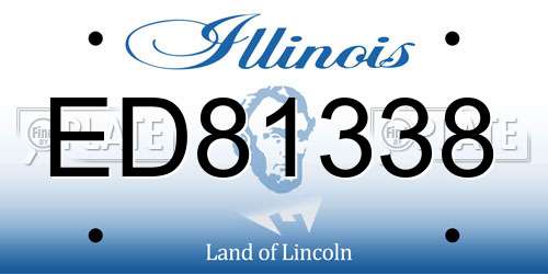 ED81338 Illinois License Plate