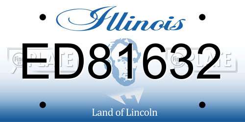 ED81632 Illinois License Plate