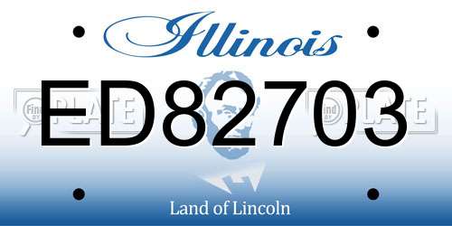 ED82703 Illinois License Plate