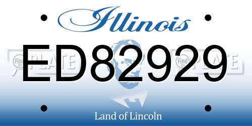 ED82929 Illinois License Plate
