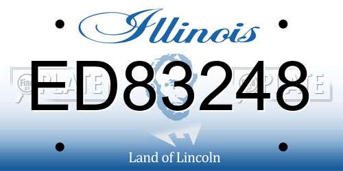 ED83248 Illinois License Plate