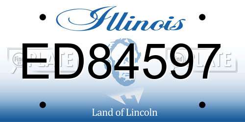 ED84597 Illinois License Plate