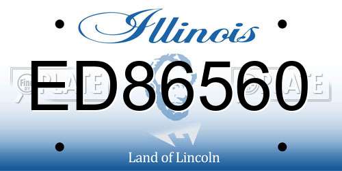 ED86560 Illinois License Plate