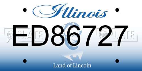 ED86727 Illinois License Plate