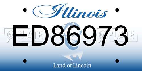 ED86973 Illinois License Plate