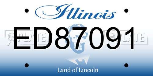 ED87091 Illinois License Plate