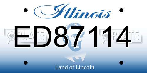 ED87114 Illinois License Plate