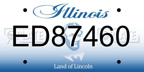 ED87460 Illinois License Plate
