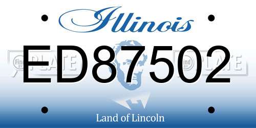 ED87502 Illinois License Plate