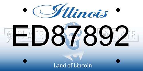 ED87892 Illinois License Plate