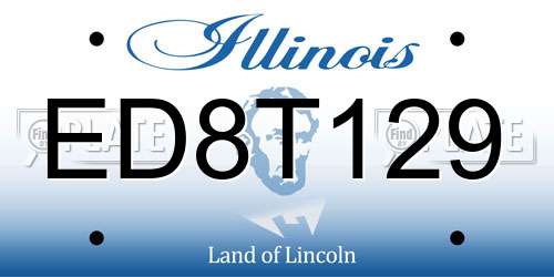 ED8T129 Illinois License Plate