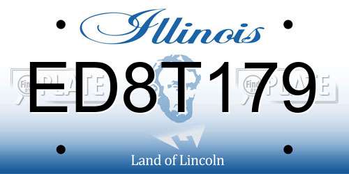 ED8T179 Illinois License Plate