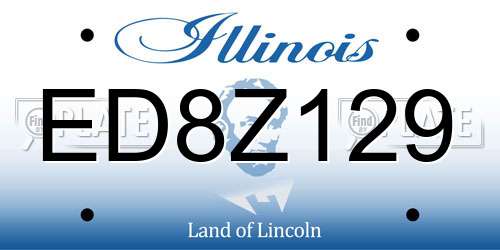 ED8Z129 Illinois License Plate