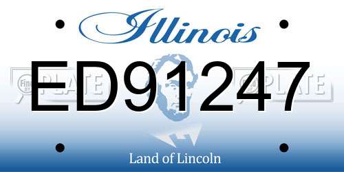 ED91247 Illinois License Plate