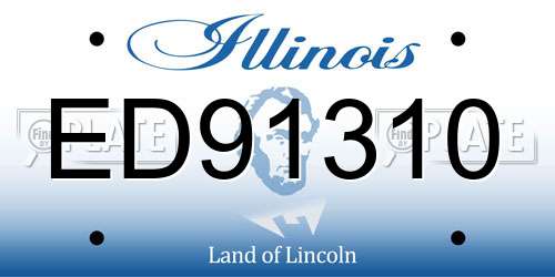 ED91310 Illinois License Plate