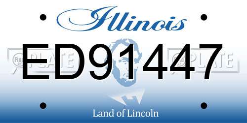 ED91447 Illinois License Plate