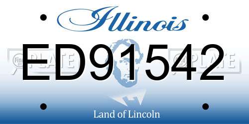 ED91542 Illinois License Plate