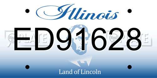 ED91628 Illinois License Plate