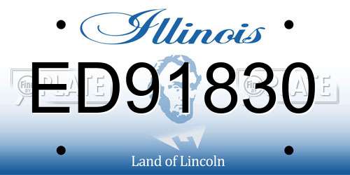 ED91830 Illinois License Plate