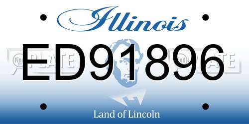 ED91896 Illinois License Plate