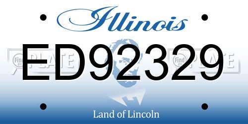 ED92329 Illinois License Plate