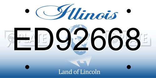 ED92668 Illinois License Plate