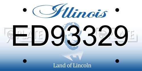 ED93329 Illinois License Plate