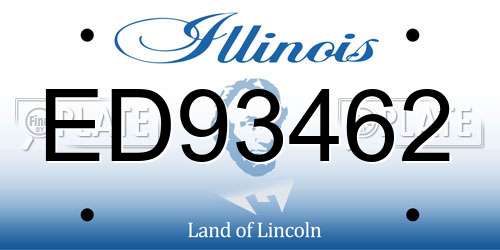 ED93462 Illinois License Plate