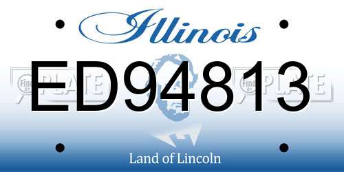ED94813 Illinois License Plate