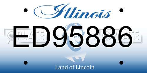 ED95886 Illinois License Plate