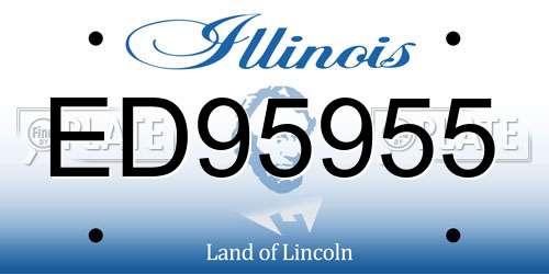 ED95955 Illinois License Plate