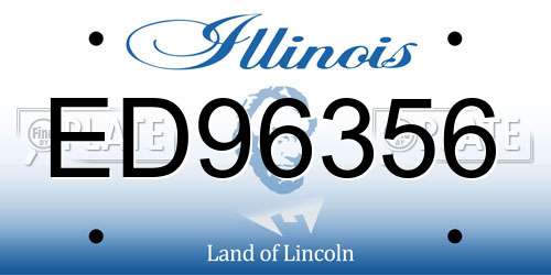 ED96356 Illinois License Plate
