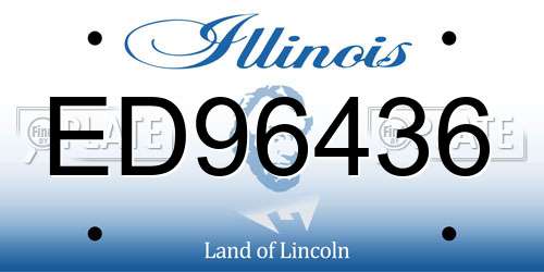 ED96436 Illinois License Plate