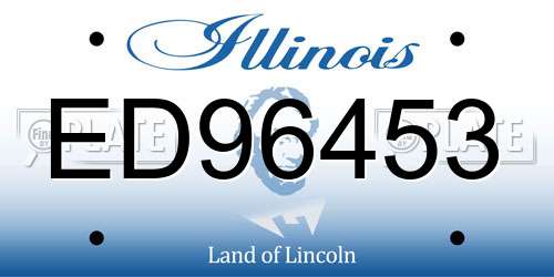 ED96453 Illinois License Plate