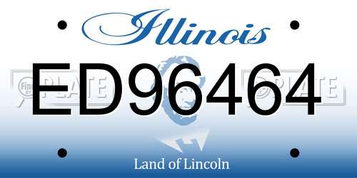 ED96464 Illinois License Plate