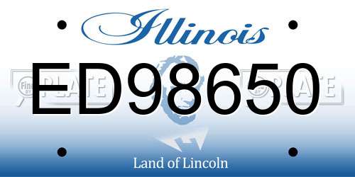 ED98650 Illinois License Plate