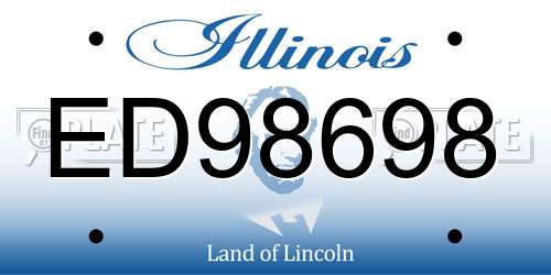 ED98698 Illinois License Plate
