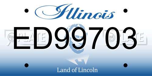 ED99703 Illinois License Plate