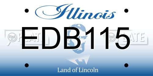 EDB115 Illinois License Plate