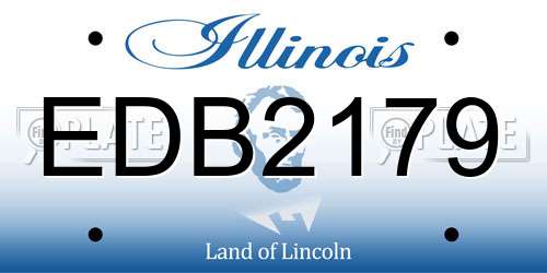 EDB2179 Illinois License Plate