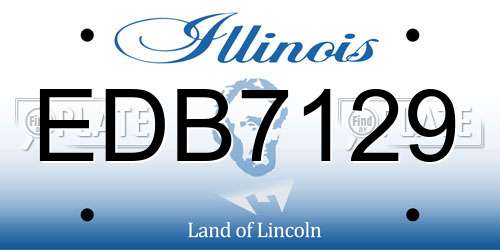 EDB7129 Illinois License Plate