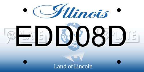 EDD08D Illinois License Plate