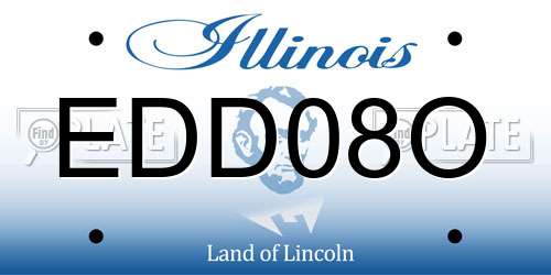 EDD08O Illinois License Plate